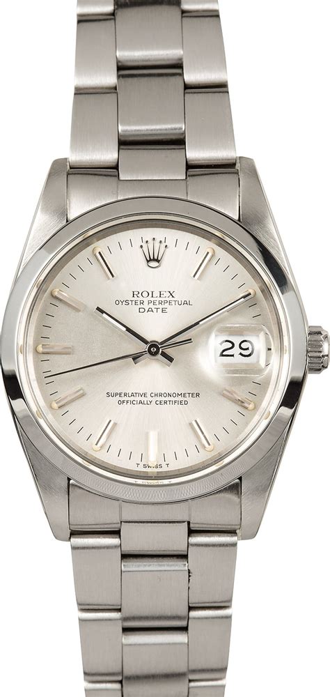 rolex date stainless steel